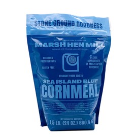 Marsh Hen Mill Sea Island Blue Cornmeal | Corn with Floral Aroma | Perfect Stone Ground Cornmeal for Corn Bread | Traditional Blue Corn Flour | 100% Natural & Gluten Free, 24 oz (Pack of 1)