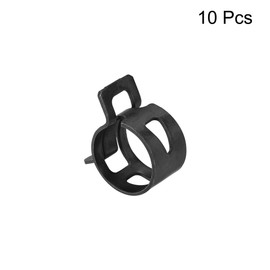 sourcing map Steel Band Clamp 16 mm Hose Pipe Spring Clamp Black Manganese Steel Pack of 10