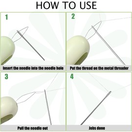 YEQIN 3PCS 2 in 1 Needle Threader Seam Ripper, Upgraded Thread Seam Ripper Needle Threading and Seam Remover Seam Ripper Tool Needle Threaders for Hand Sewing Knitting Craft Quilting Supplies (3Color)