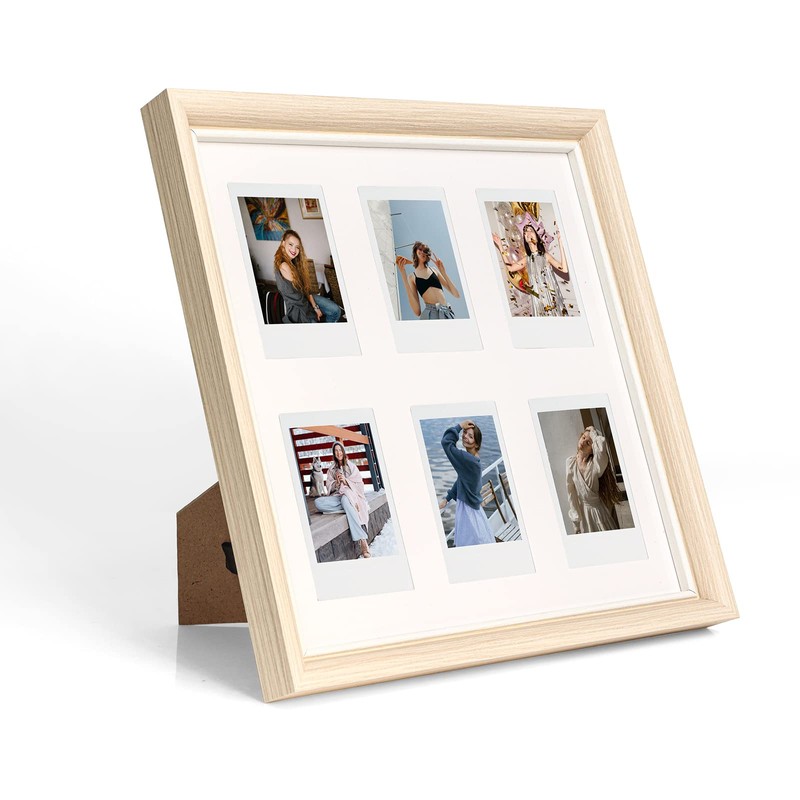 Rieibi Polaroid 3x3 Wooden Photo Frame for Polaroid and Instax