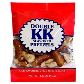 Double KK Seasoned Pretzels - 24 Bags - Original Regular Flavor PA Pennsylvania