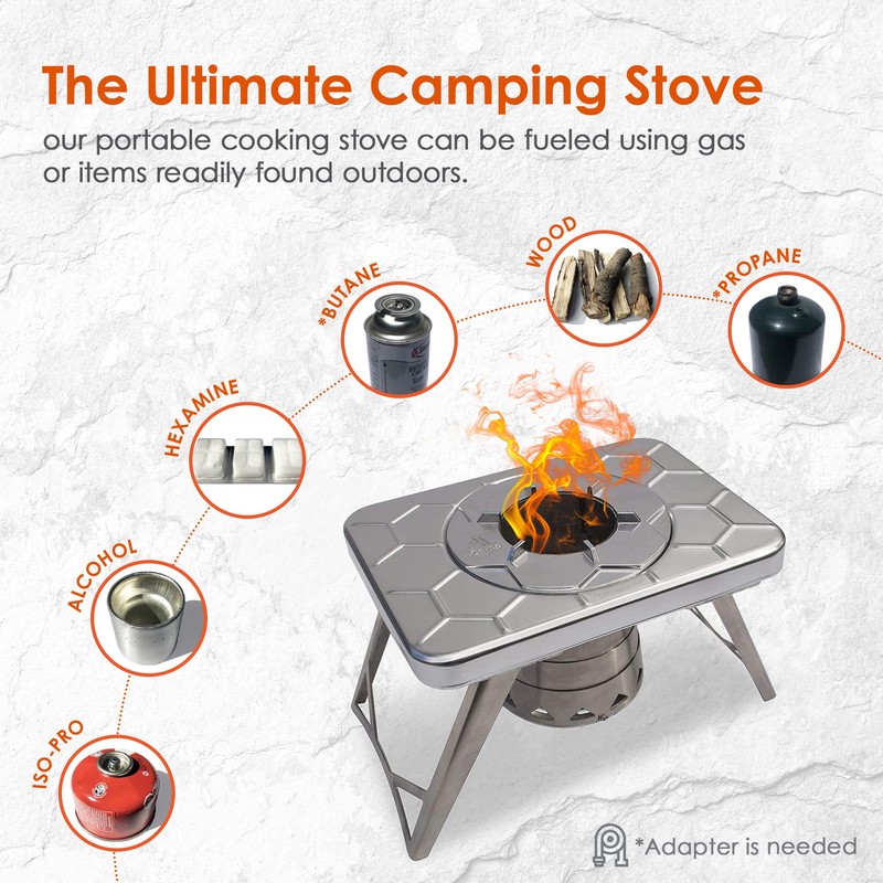 nCamp K2G Basic Compact Cooking Stove and Prep Surface Board