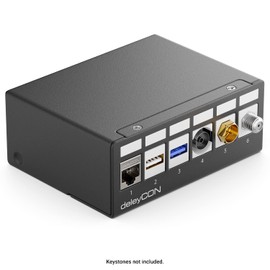 deleyCON 6 Port Patch Panel Housing 1 HE for 14.9 mm x 17 mm Keystone Module with e.g. RJ45 Coaxial Connector BNC F-Connector Antenna Connector RJ-11 RCA Jack USB Toslink PS2 HDMI - Black