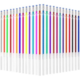 24Pcs Colorful Gel Pen Refills - Metallic Pastel Fluorescence Neon Gel Ink Pen Refills for Kids Adults, Coloring Book, Scrapbooking, Drawing，Pens and Refills，Ink Pens Refills