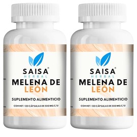 Melena De León 100 Pura Premium 240 Cápsulas De 500 Mg cu. SAISA HERBAL                                                                               