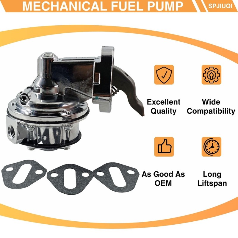 JM1003C Chrome High Volume Fuel Pump for SBC Chevy 305