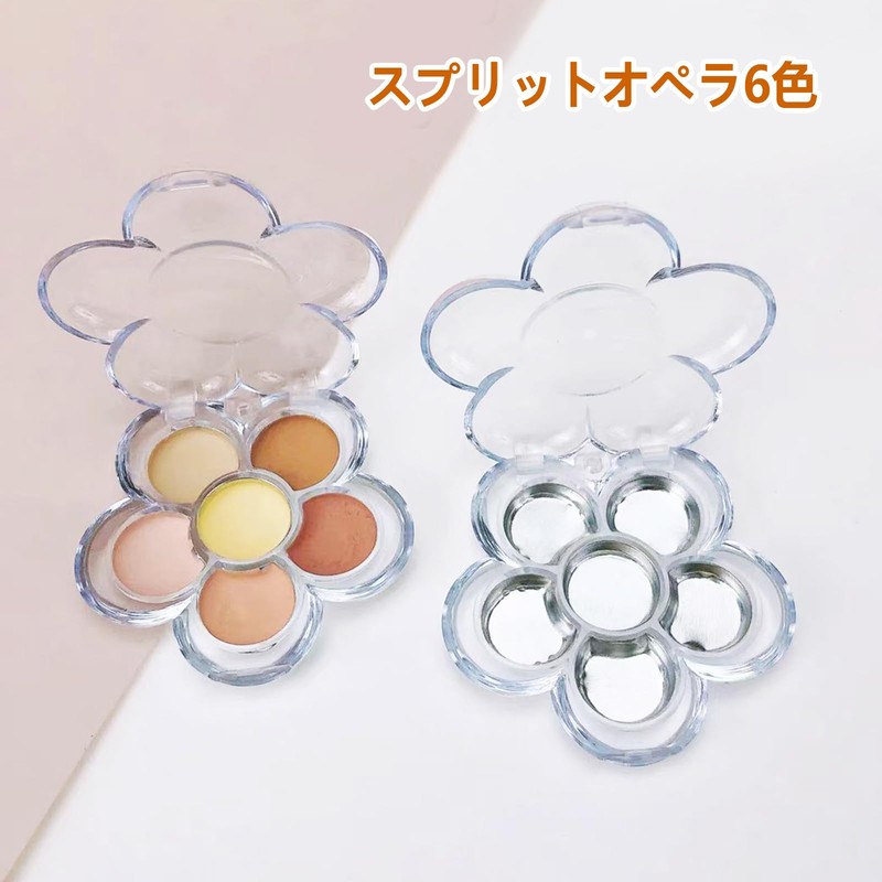 Seimeinoki Eye Shadow Case, 6 Colors Storage, Flower Shape, Makeup