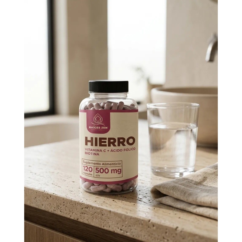 Hierro Vitamina C + Ácido Fólico Biotina Raíces Zen 120
