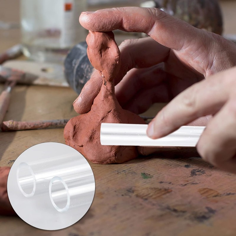2-Piece Hollow Ultra Smooth Clay Rollers - Solid Acrylic Tube