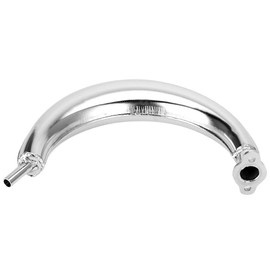 Motor Bike Exhaust Pipe, Car Exhaust Pipes Chrome Color Motor Exhaust Pipe Metal Exhaust Pipe Fits for 80cc 66cc 49cc Motorized Motor Bike Accessories Motorized Motor Exhaust Pipe