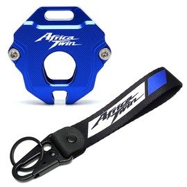 ZEXDDI Compatible With Africa Twin CRF1100L CRF1000L CRF 1000 1100 L XRV750 CNC Motorcycle Key Cover Case Keyring Key Chain (Blue)
