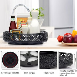 ZUMELER Lazy Susan Organizers 2 Pack 10+12 Inch Turntable Rack For Cabinet, Pantry And Storage, Kitchen, Fridge, Bathroom Makeup Vanity Countertop, Under Sink Organizing, Spice Rack Metal