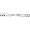 Solid 925 Sterling Silver 8.5mm Flat Figaro Chain Bracelet -