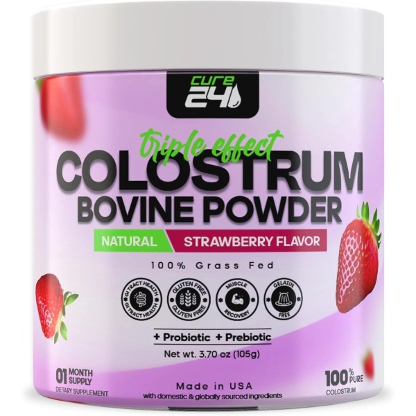 Bovine Colostrum X3 Supplement Powder for Humans, 100% Pure Whole