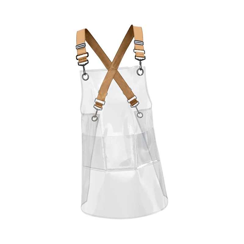 Rockible Transparent Waterproof TPU Apron - Unisex Adjustable Bib Apron