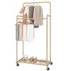 Simple Trending Double Rod Clothes Garment Rack, Heavy Duty Clothing