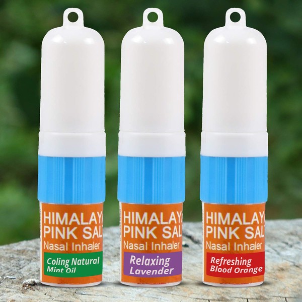 Natural Solution Himalayan Pink Salt Nasal Inhaler with Natural Essential Oils -3 Pack