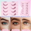 EVENTILL Natural Lashes Cat Eye Short Eyelashes Wispy 12MM False