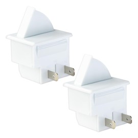 2-Pack Refrigerator Door Light Switch for Whirlpool, Kenmore, KitchenAid, Magic Chef, Maytag, Admiral Freezer Momentary Fridge Switch(2-Pin NC 2.5A AC White)