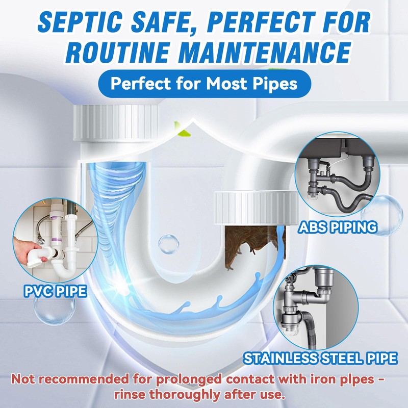 Drain Clog Cleaner for Shower and Sink, 260g Pipe Build-Up