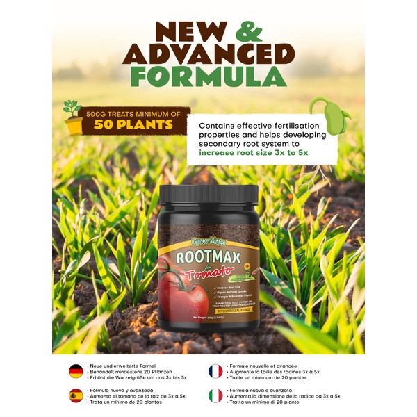 RootMax Tomato - Organic Mycorrhizal Fungi Tomato Feed for Juicy, Vibrant Nutrient-Rich Tomatoes, Maximize Yield with Rooting Powder Specially formulated as an essential component of your Tomato Food