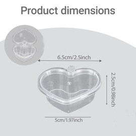 Mookblank 50PCS 1oz Plastic Condiment Cups with Lids,Leak-Proof Portion Cups, Mini Disposable Containers for Sauces, Salad Dressings, Tomato sauce, Snacks, Jello Shot,Food Sample (Heart)