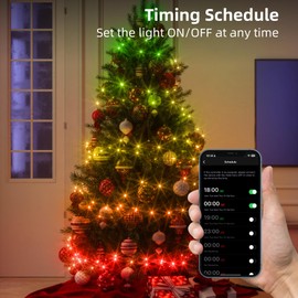 6FT Smart Christmas Tree Artificial Xmas Trees, Color Changing Programmable Prelit LED Christmas Tree w/220 Brighter RGB LEDs, Easy to Assemble for Home Party Holiday Decoration