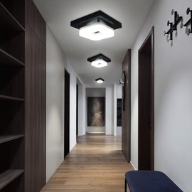 Artpad 12W Modern LED Ceiling Light, Iron Surface Mount Square Ceiling Lamp Acrylic Lampshade Bathroom Aisle Entrance Corridor Balcony Ceiling Lamps White Light
