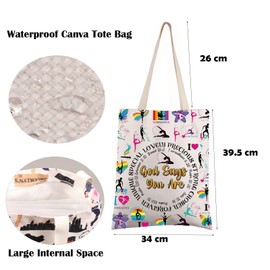 FEELMEM Gymnast Gift Christian God Says You Are Tote Bag for Gymnastics Bible Verse Gift Gymnastics Team Gift