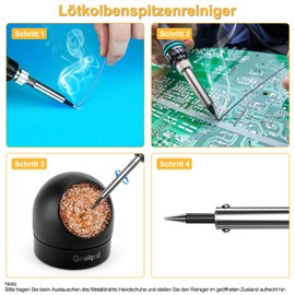 Lötspitzenreiniger, Lötspitzenreinigungsdraht, lötkolben reiniger und Halter Kit aus weich gewickeltem Messingspitzenreiniger