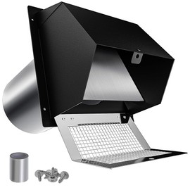 pbugac 6" Dryer Vent Cover Outside, Hooded Dryer Vent Cover with a Built-in Insect Screen and Backdraft Damper, Dryer Vent Kit for Range Hood, Duct, Kitchen and Dryer Ventilation