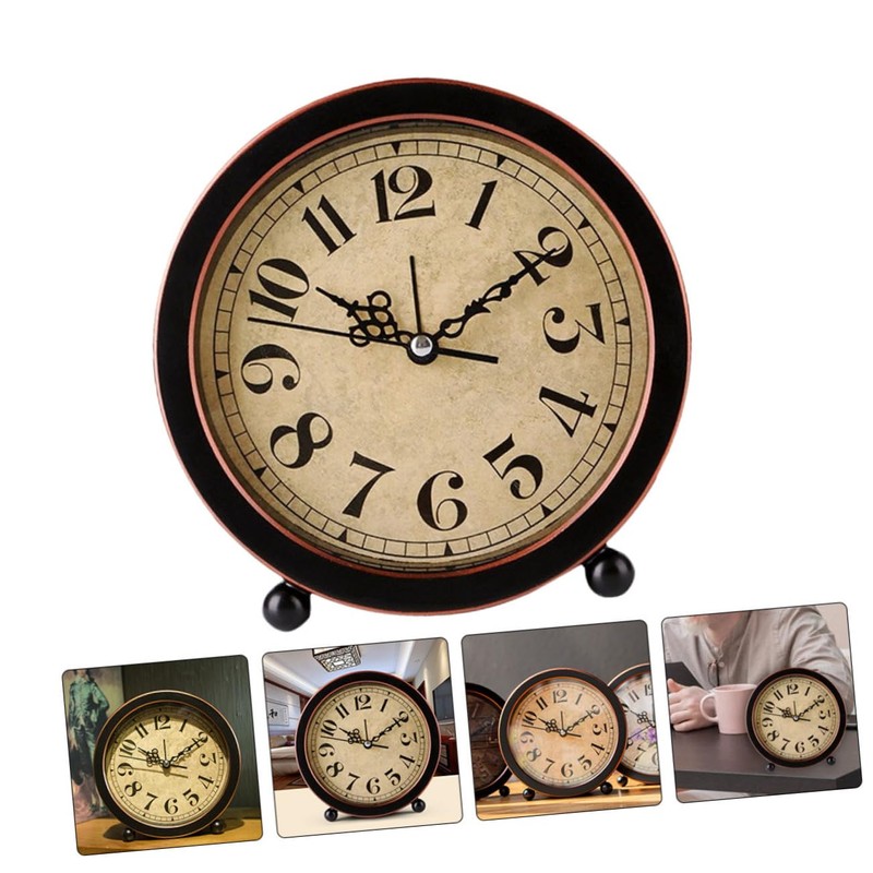 MAGICLULU Vintage Alarm Clock Silent Retro Tabletop Clock for Home