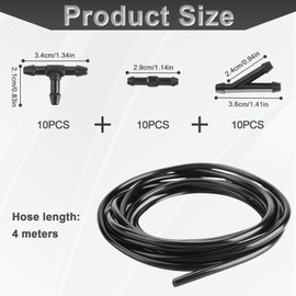 Car Windshield Washer Hose Kit,4M/13Ft Rubber Washer Fluid Hose with 30 Pcs T/Y/I-Type Connectors, Auto Windshield Wash Repair Accessories Kit for Vehicle Maintenance