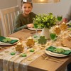 Beige Gauze Gold Shamrocks St.Patrick's Day Table Runner 120 Inch