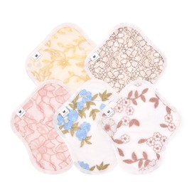 NO5 Organic Cotton Cloth Napkins, Set of 5, v06 go Embroidery, Premium Material