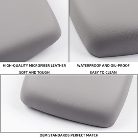 Dasbecan Center Console Armrest Cover Lid kit Compatible with 2008 2009 2010 2011 2012 2013 Toyota Highlander Gray