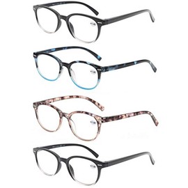 OLOMEE Reading Glasses Women Round Readers Glasses +5.00 for Small Head/Petite Face Cheaters W/Lightweight&Comfortable Fit 4 Pack