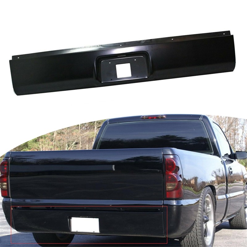 munirater Rear Bumper Roll Pan Primed Steel Fleetside Replacement for