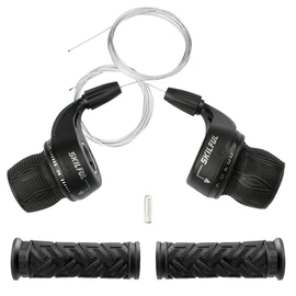 MEGHNA 18 Speed Bicycle Gear Lever 3 x 6 Revoshifter Set Twist Grip Switch Twist Gear Lever for Road Bike/Mountain Bike/City Bike/Folding Bike
