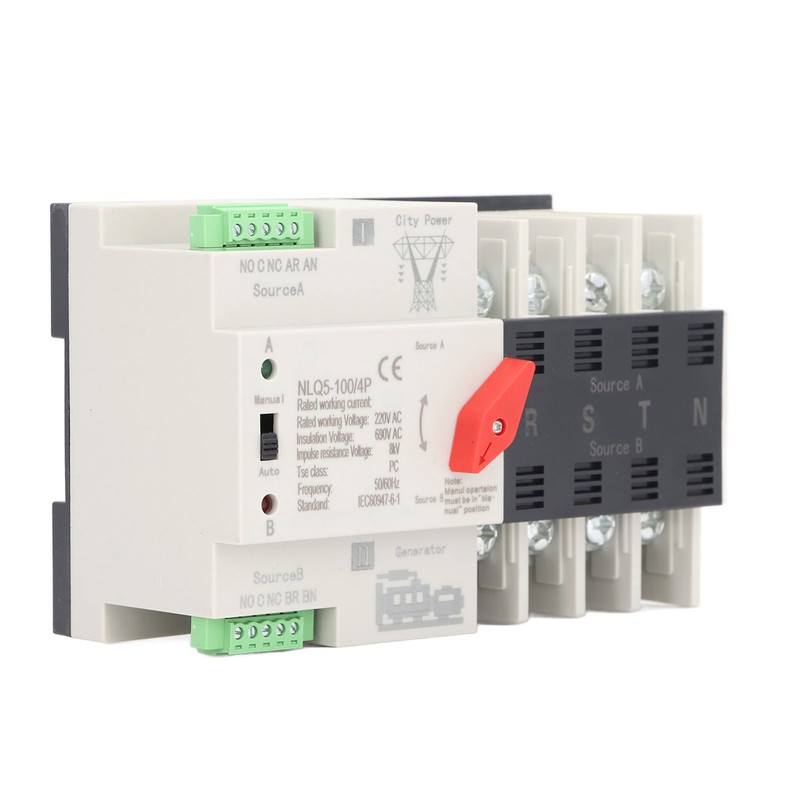 AC220V Dual Power Automatic Transfer Switch 4P Millisecond Switching Generator