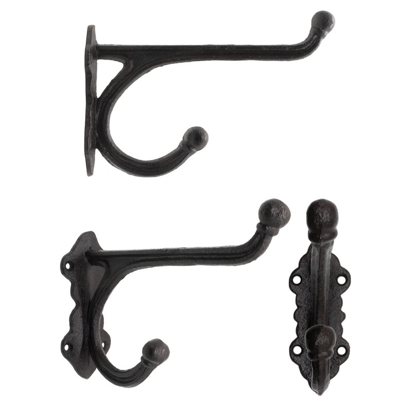 Fuxxer® Rustic Iron Hooks, Coat Hooks, Wall Hooks, 21 x