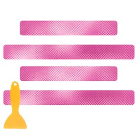 Hirificing Pink Door Sill Guard Protector, 4PCS 3D Carbon Fiber Anti-Scratch Door Entry Edge Bumper Sill Scuff Plate Trim, Front/Rear Door Threshold Protector Cover Sticker Strips