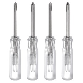 sourcing map 4Pcs PH0 Mini Phillips Screwdriver 2mm Magnetic Cross Head 45mm Length for Small Appliances Repairs, Transparent