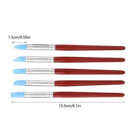 FTVOGUE 5pcs Clay Color Shaping Modeling Wipe Out Tools Rubber Tip Paint Brushes for Clay Sculpture Pottery DIY Shaping Carving Tool