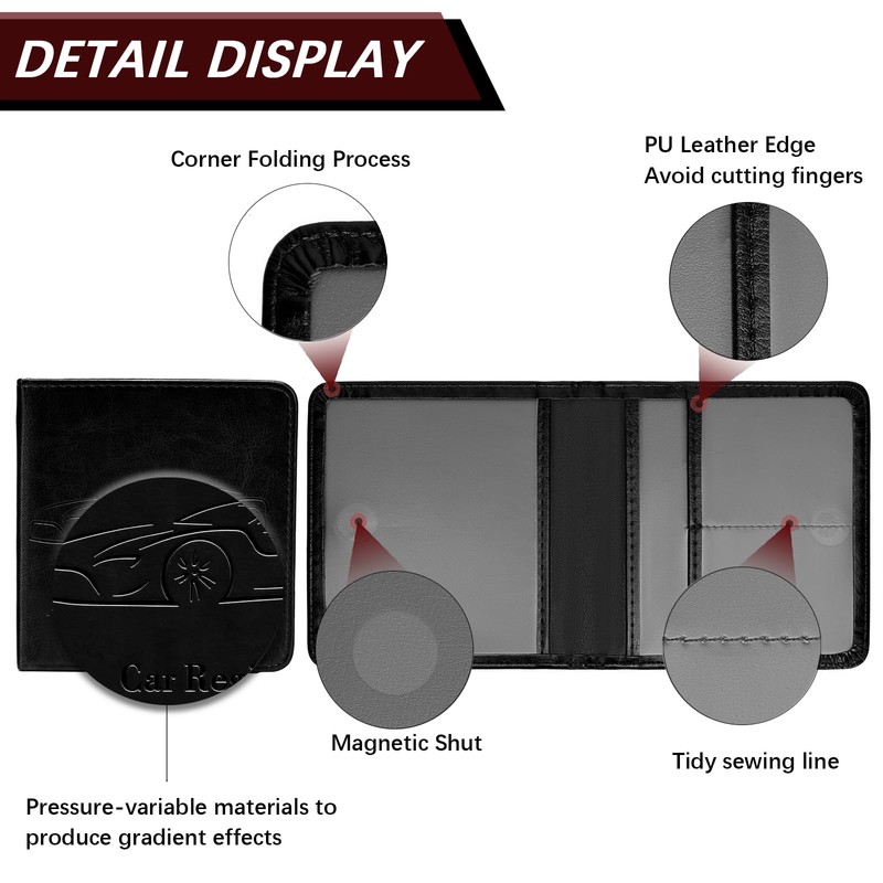 Peisicne Car Registration and Insurance Holder, Vehicle Glove Box Car