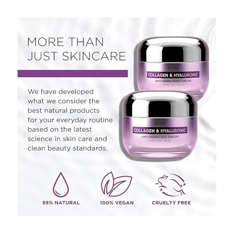 AZURE Collagen & Hyaluronic Acid Day/Night Cream Value Set -2x