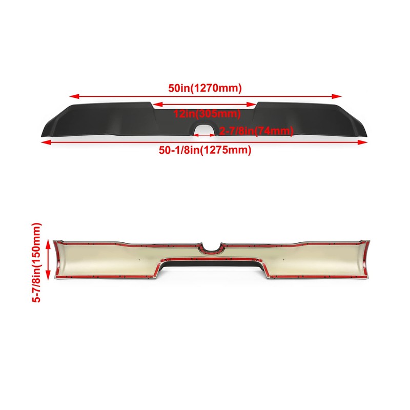 HECASA Cab Spoiler Roof Top Wing Compatible with 2019-2024 Dodge