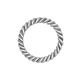 Tuscany Silver Black Rhodium Plated Twisted Band Ring - Size P