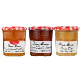 Bonne Maman Summer Variety Pack (Pineapple-Passion Fruit Preserves, Mango-Peach Preserves, Lemon Curd), Pack of 3