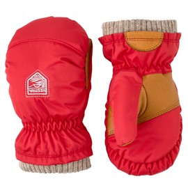 Hestra Kids Warm Youth My First Basic Cold Weather Winter Mittens for Babies and Juniors for Cold and Snow - Light Red - 3